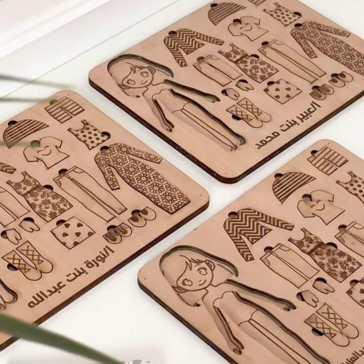 Wooden Dress-Up Puzzle Board for Kids – Girl Edition