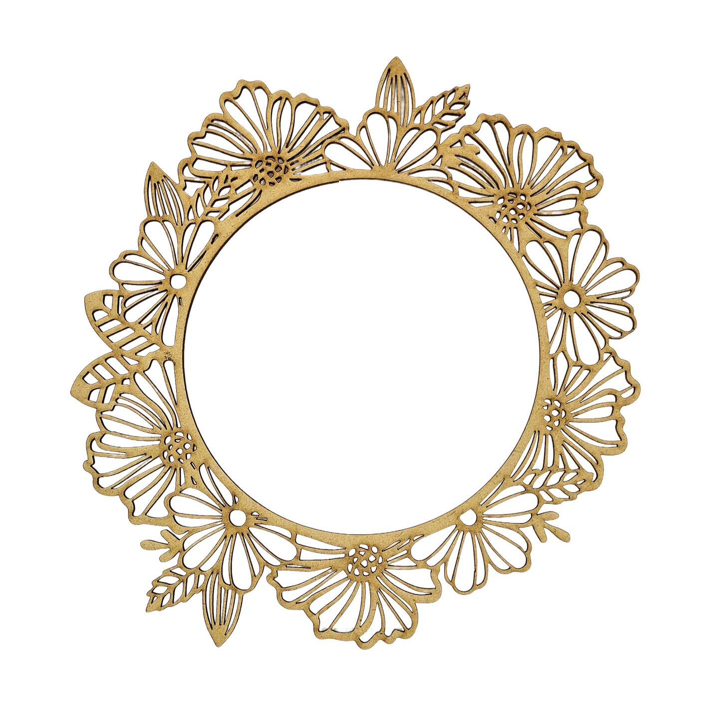 Floral Bloom Round MDF Frame – 10 Inch (2.5mm)