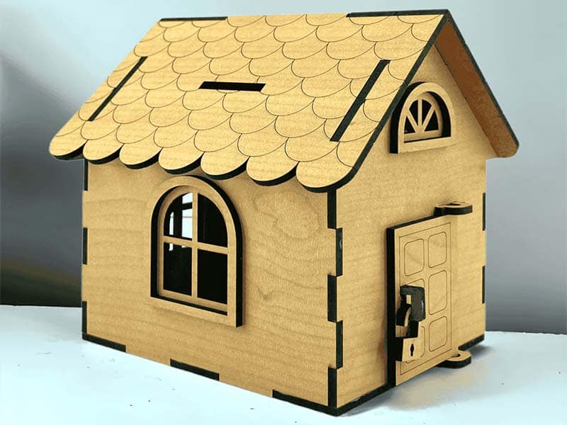 MDF House-Shaped Money Bank