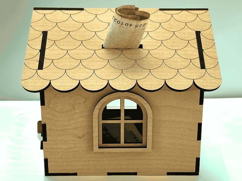 MDF House-Shaped Money Bank