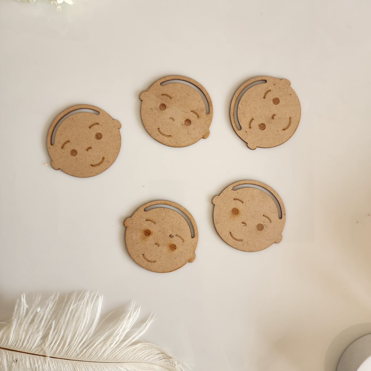 Baby Faces | DIY Craft Kit – Paint & Wool Hair Activity (Set of 5)
