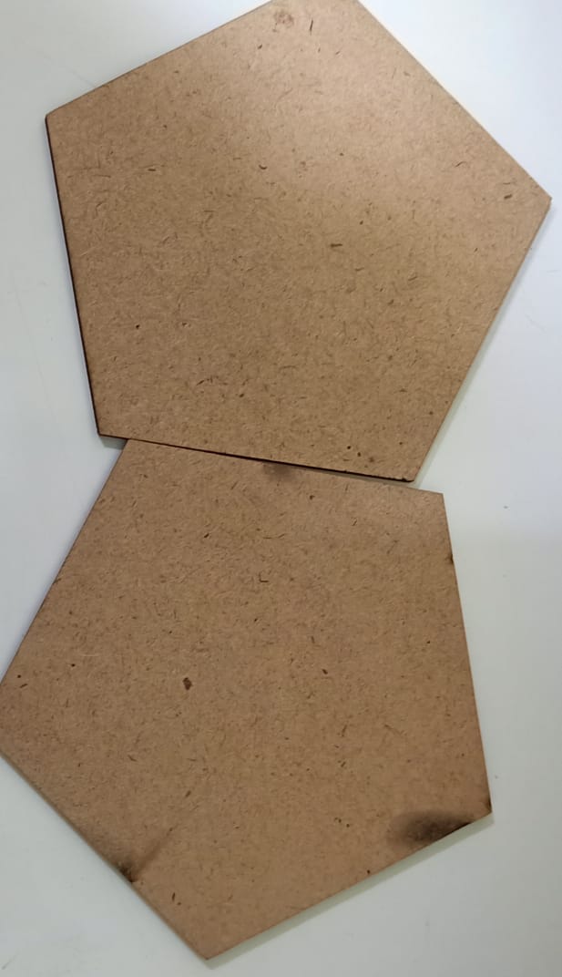 Pentagon MDF Craft Wood Bords-7.5cm set of 2 pc