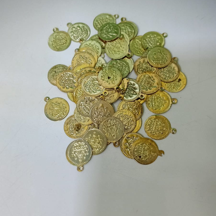 Gold Embossed Charm Pendants for Jewelry Making & Crafting