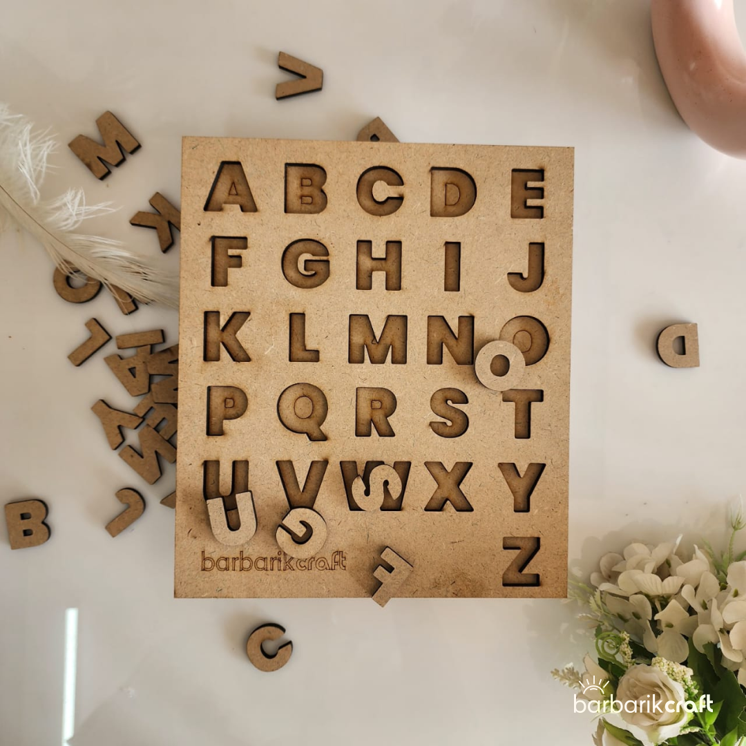 Wooden Alphabet Puzzle Board – A to Z Learning Fun