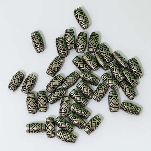 Antique Silver Barrel Beads (50pc)
