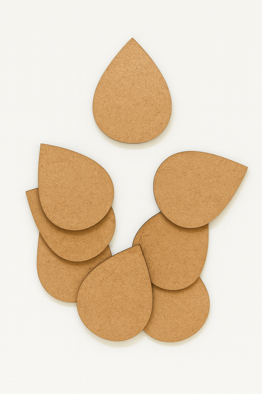 Wooden Teardrop petals -4cm Set of 10pic