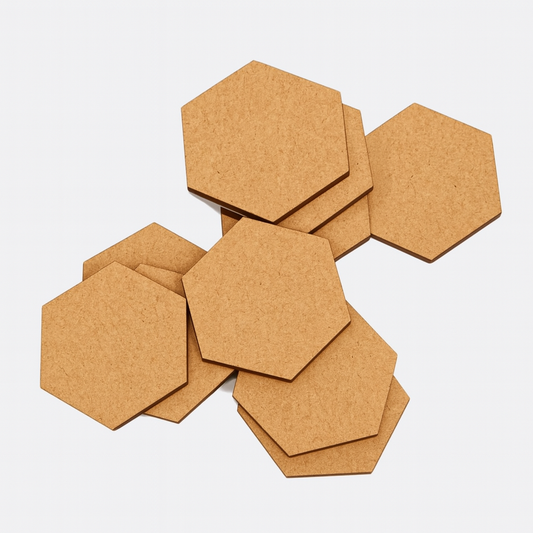 Hexagon Wood- 3cm set of 10pic