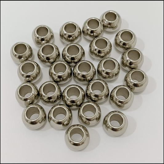 Silver Metal Round Spacer Beads(50pc)
