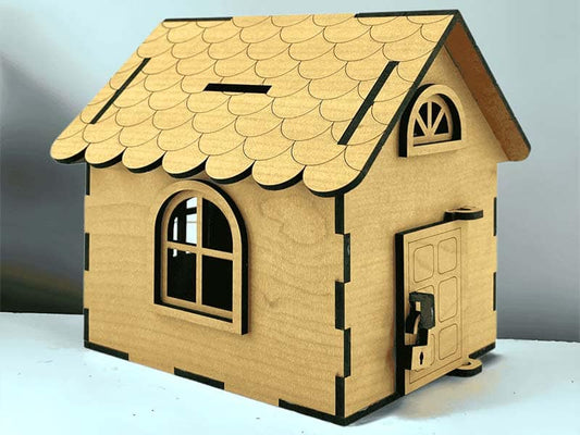 MDF House-Shaped Money Bank