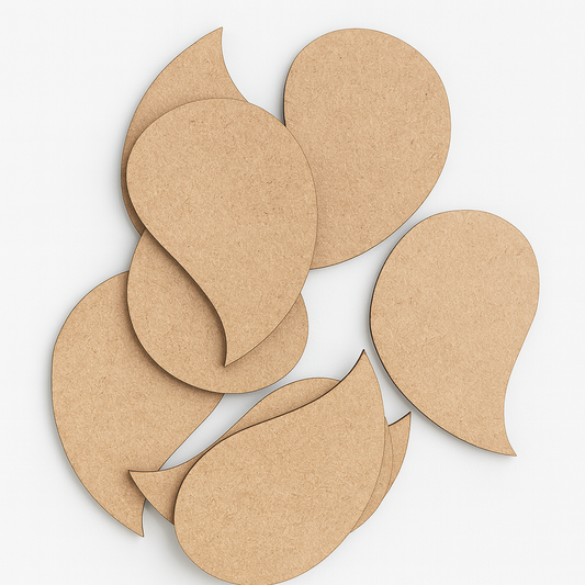 MDF Paisley Shape Cutouts | 3.4cm | Set of 10pcs