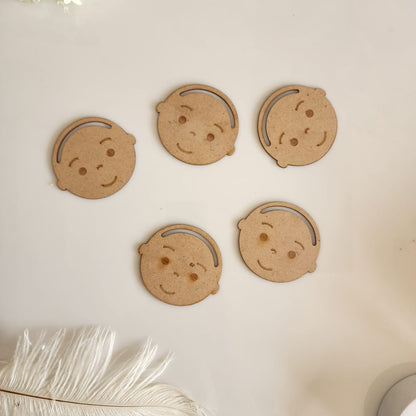 Baby Faces | DIY Craft Kit – Paint & Wool Hair Activity (Set of 5)