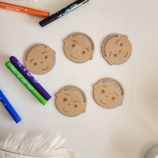 Baby Faces | DIY Craft Kit – Paint & Wool Hair Activity (Set of 5)