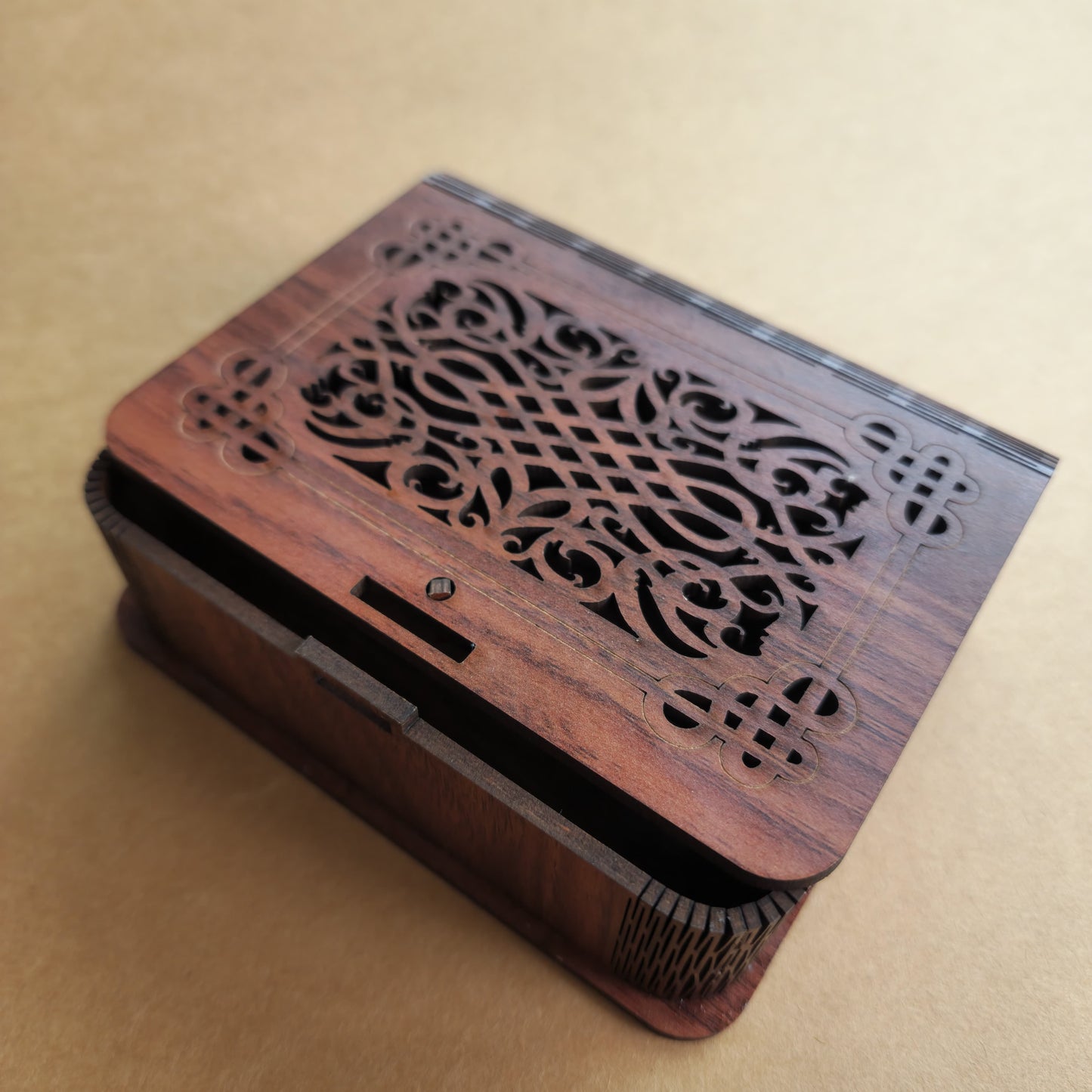 Vintage-Style Laser Cut Wooden Keepsake Box