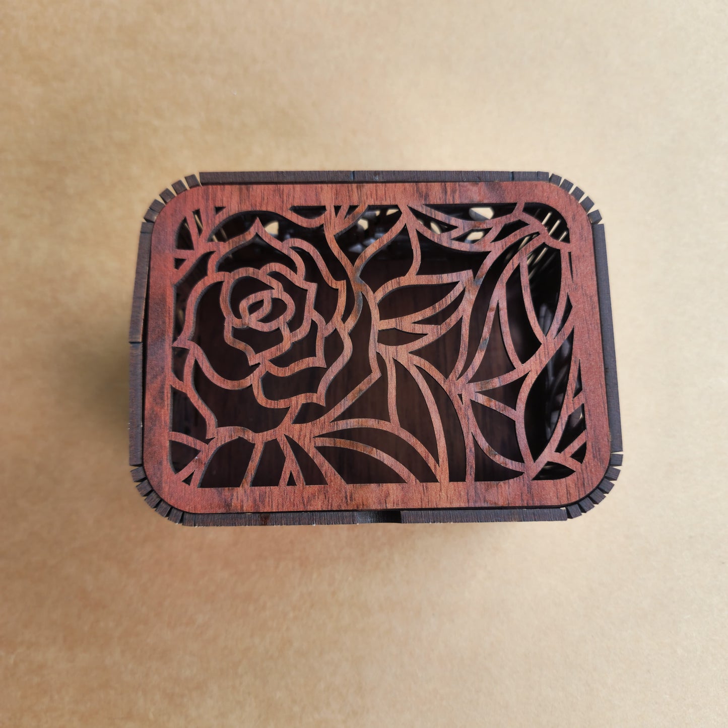 Laser-Cut Wooden Floral Keepsake Box