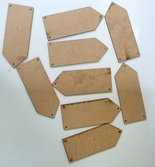 MDF Tag Shape Cutouts with Holes | Set of 10pcs
