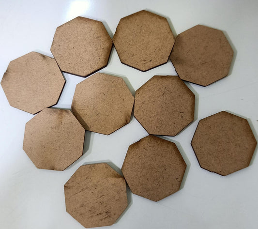 Wooden Octagon Craft Tiles Unfinished mdf Shape-2.5cm set of 10pc