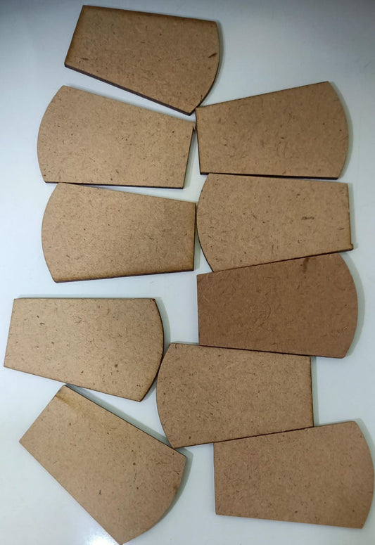 MDF Wood Round Rectangle Blanks -4.5cm set of 10pc