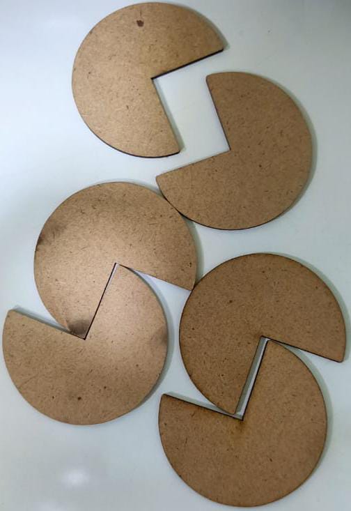 Pac-Man Style MDF Circle Blanks -4.5cm set of 10pc