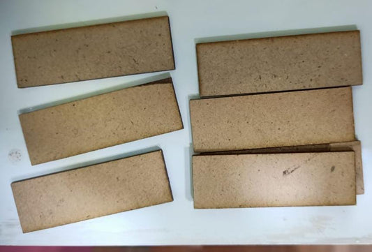 Long Rectangular MDF Wood Blank -5.3cm set of 10pc