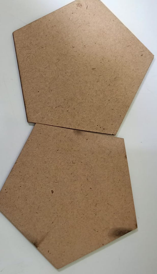 Pentagon MDF Craft Wood Bords-7.5cm set of 2 pc
