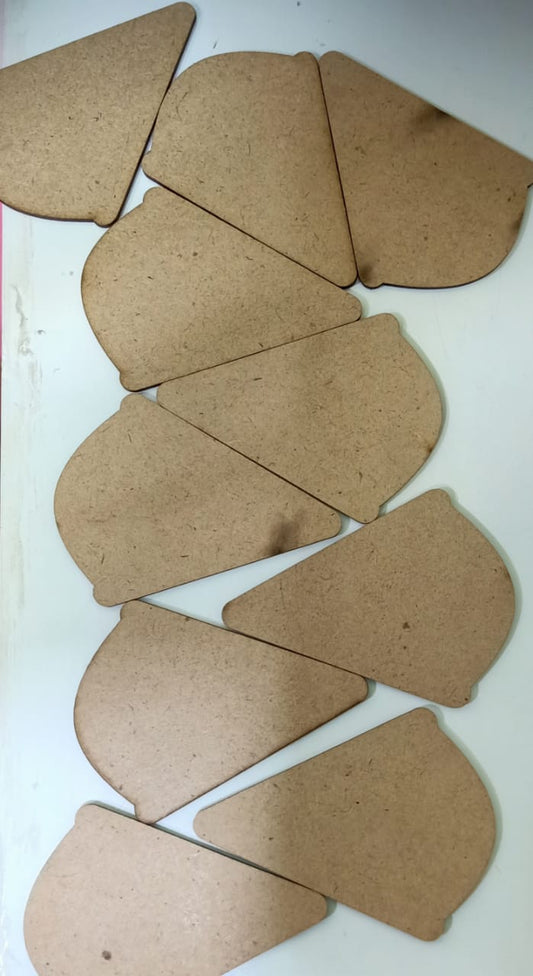 Fan -Shape MDF Craft Panel- 6.5cm set of 10pc
