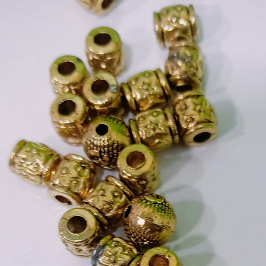 Antique Gold Spacer Beads – Small Round & Barrel Metal Beads for Jewelry Making