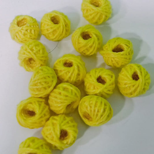 Yellow Mini Yarn Ball For Crafts& Decor -set of 20pc