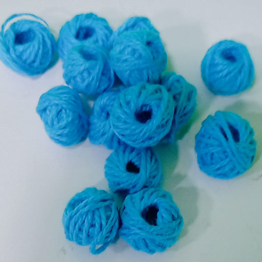 Mini Blue Yarn Ball For Crafting & Knitting  set of 20 pc