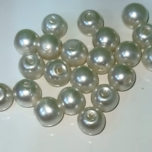 White Pearl Beads for Jewelry Making/Crafts - Assorted Sizes