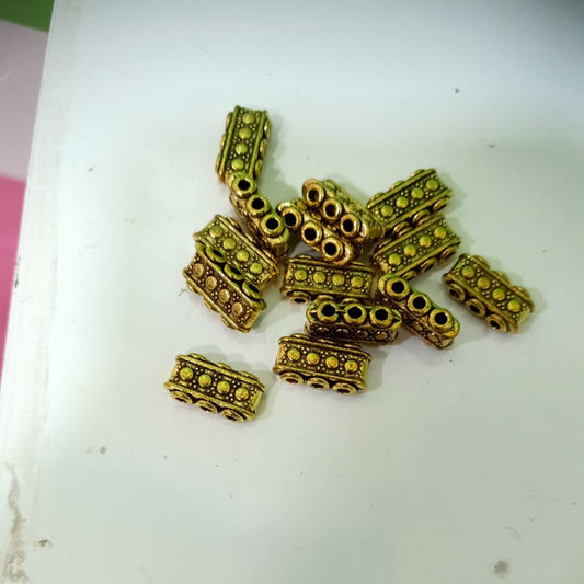 Ornate Gold Tone Metal Spacer Beads for Jewelry Making - Craft Supplies set of 10pc