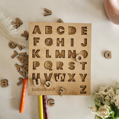 Wooden Alphabet Puzzle Board – A to Z Learning Fun