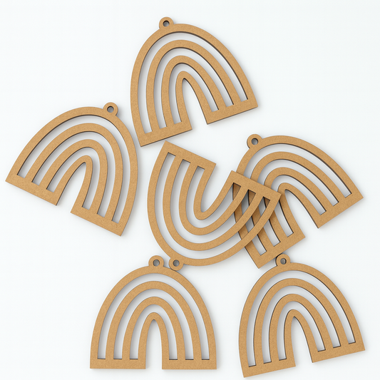 MDF Rainbow Cutouts with Hole | 3.8cm | Set of 5pcs”